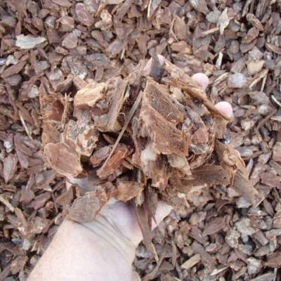 Medium Deco Bark Mulch, 1 cubic yard.
